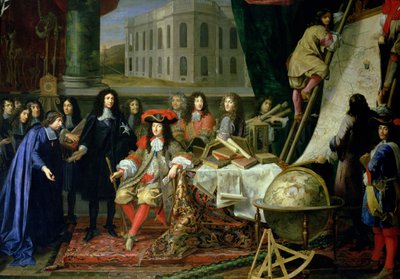 Jean-Baptiste Colbert Presenting the Members of the Royal Academy of Science to Louis XIV (detail) by Henri Testelin